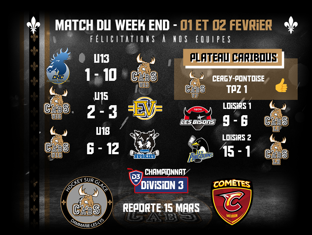 resultats sportifs dammarie les lys caribous de seine et marne