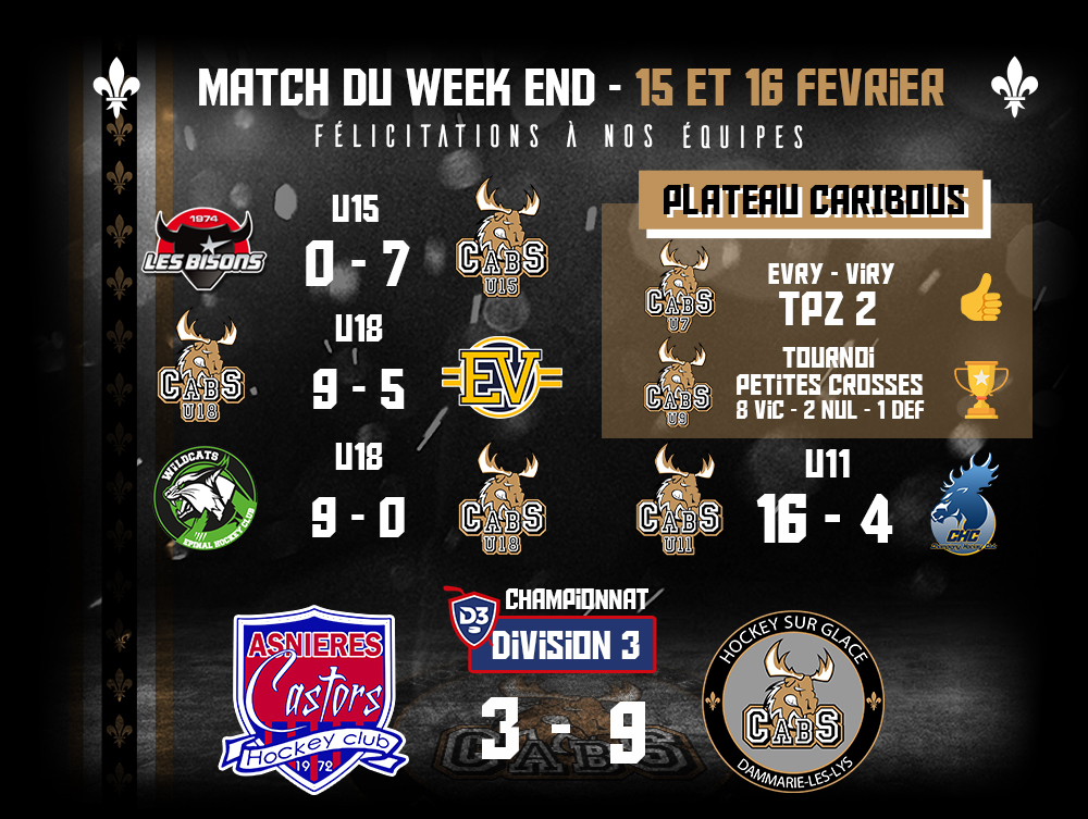 resultats sportifs dammarie les lys caribous de seine et marne