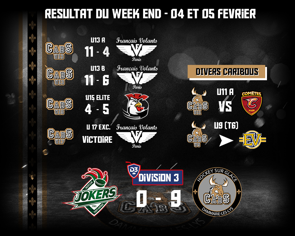 resultats week end 04 fevrier hockey sur glace